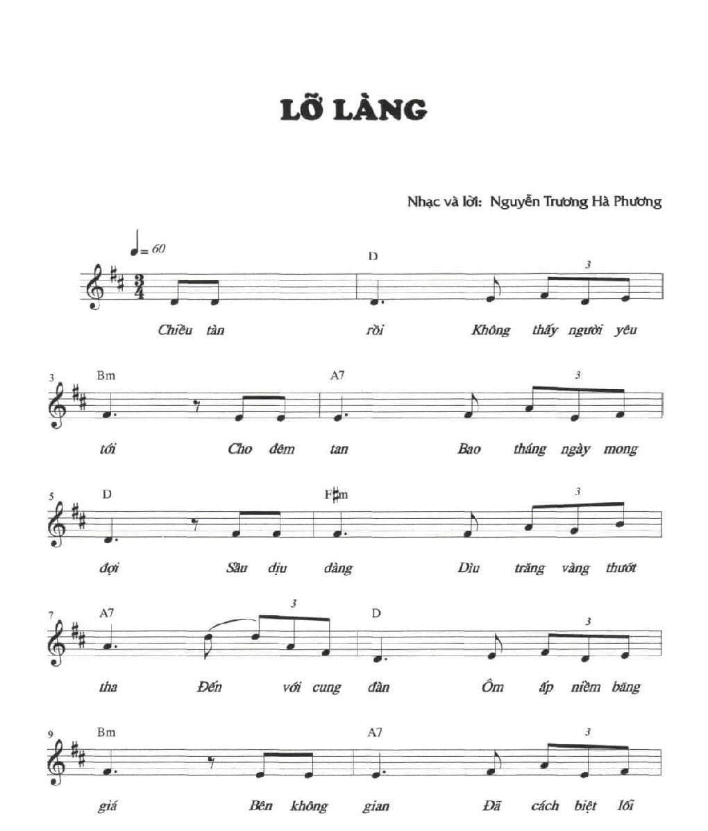Sheet nhạc Lỡ Làng